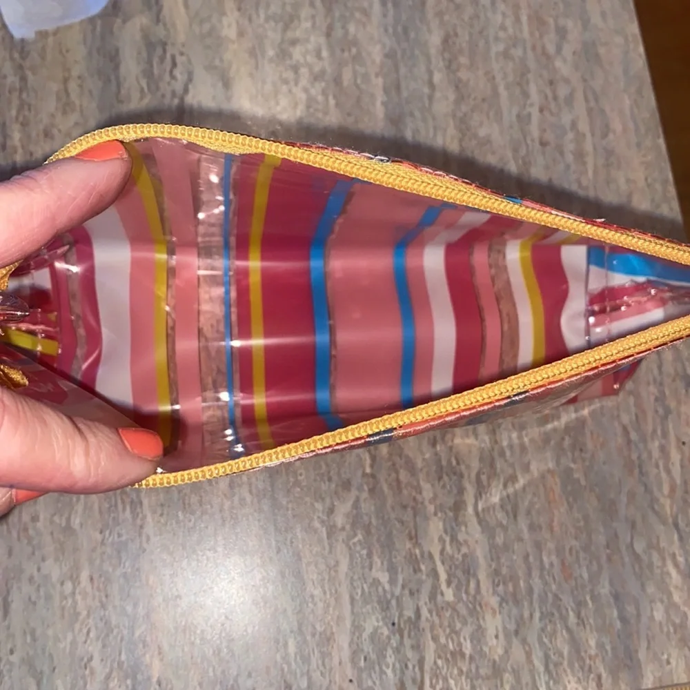 NEW Striped Cosmetic Bag